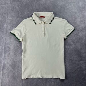Prada Milano Cotton Polo Shirt Short Sleeve Size L White